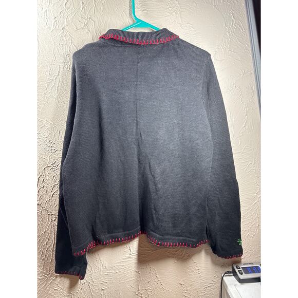 BP‎ Design Ornaments Christmas Beaded Embroidered Knit Cardigan Sweater SZ Large - Picture 3 of 4
